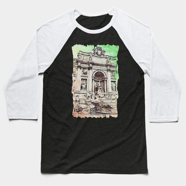 Fontana di Trevi Baseball T-Shirt by KMSbyZet